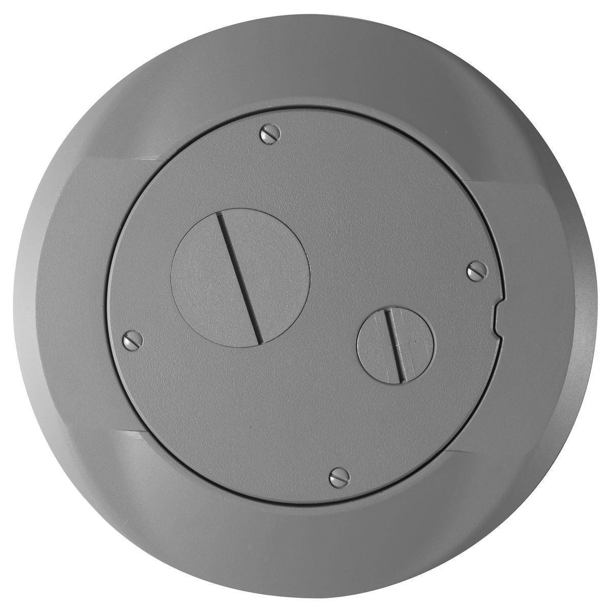 Wiring Device-Kellems SystemOne S1SPFFGY Fire-Rated Poke-Through Sub Plate, 8 in Dia, 2.41 in L, Cast Aluminum