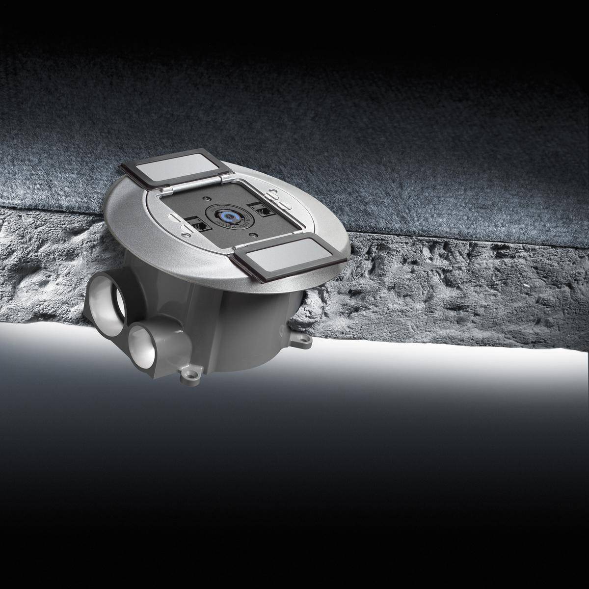 Wiring Device-Kellems SystemOne S1SPTL Standard Fire-Rated Poke-Through Sub Plate, 5.36 in Dia, 6.26 in L, Cast Aluminum