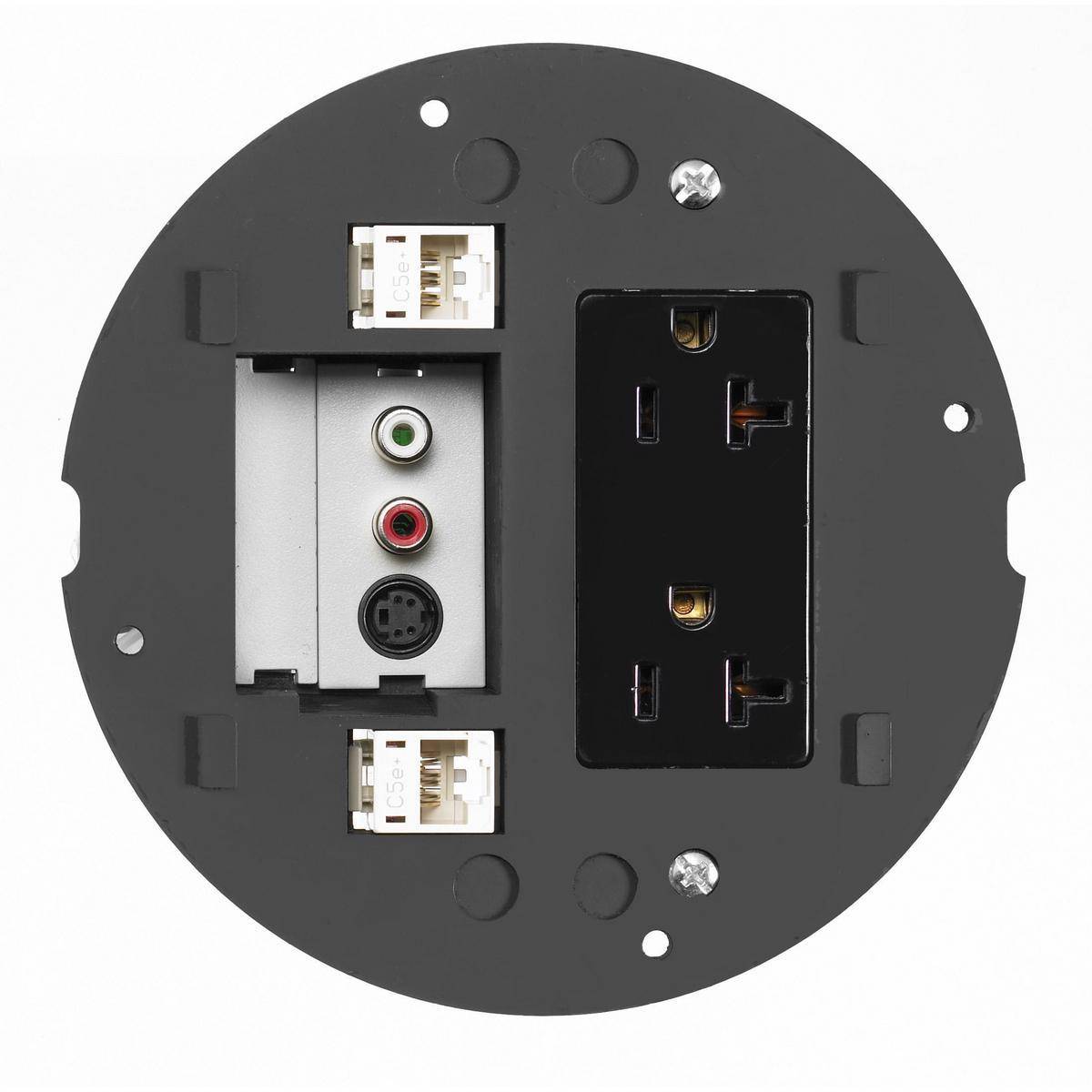 Wiring Device-Kellems SystemOne S1SPSL2IM Standard Fire-Rated Poke-Through Sub Plate, 5.36 in Dia, 2.31 in L, Cast Aluminum