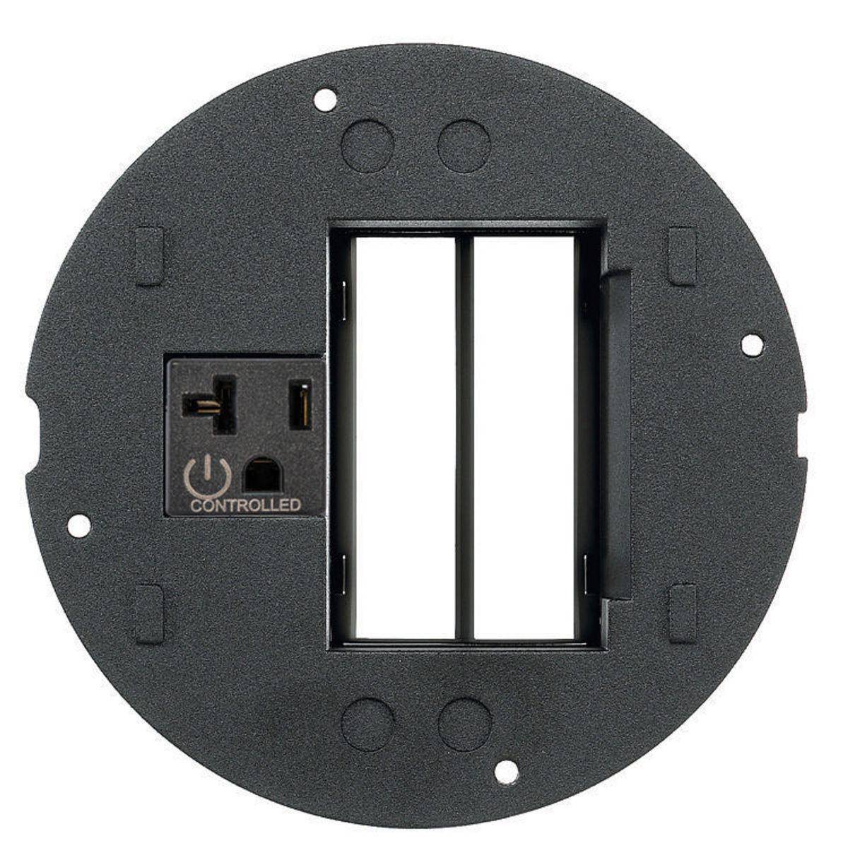Wiring Device-Kellems ScrubShield® SystemOne S1SPTRACC Controlled Laser Marked Sub Plate With (1) 20 A Pre-Wired Receptacle, 5.36 in Dia