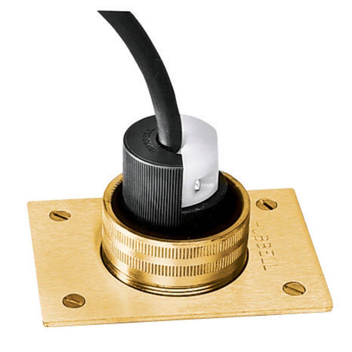 PREMISE WIRING S3061 Machined Standard Threaded Protective Ring, For Use With Flush Concrete Floor Box, 2-1/8 in Thread, Cast Into Concrete Mount, Brass, Brass