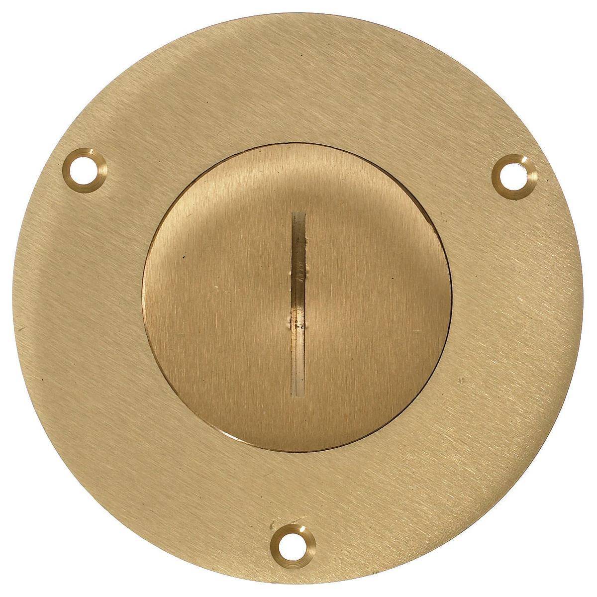 PREMISE WIRING S3325 Round Standard Floor Box Cover, 3.88 in Dia, Brass