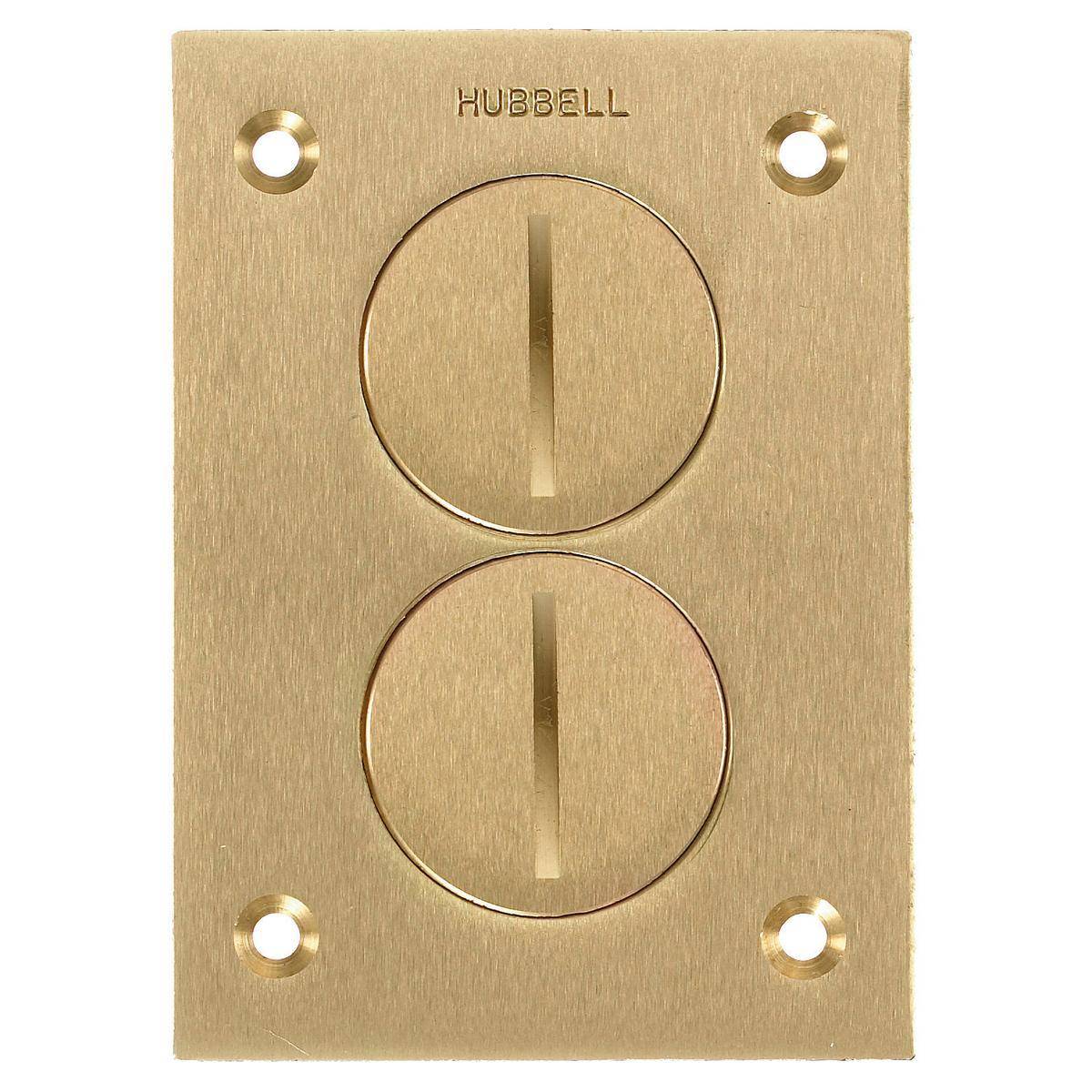 PREMISE WIRING S3625M1 Floor Box Cover, 4.35 in L x 3.1 in W, Brass