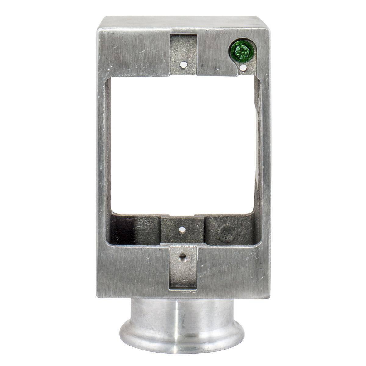 Wiring Device-Kellems SA6686G Standard Grounded Large Capacity Single Service Pedestal With 1 in NPT Hub, 2 Outlets, 2 Gangs, Aluminum