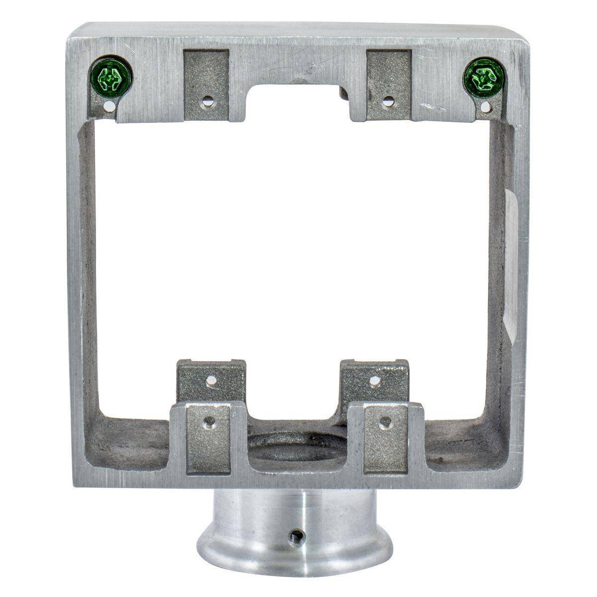 Wiring Device-Kellems SA6688G Standard Grounded Large Capacity Pedestal With 1 in NPT Hub, 4 Outlets, 4 Gangs, Aluminum
