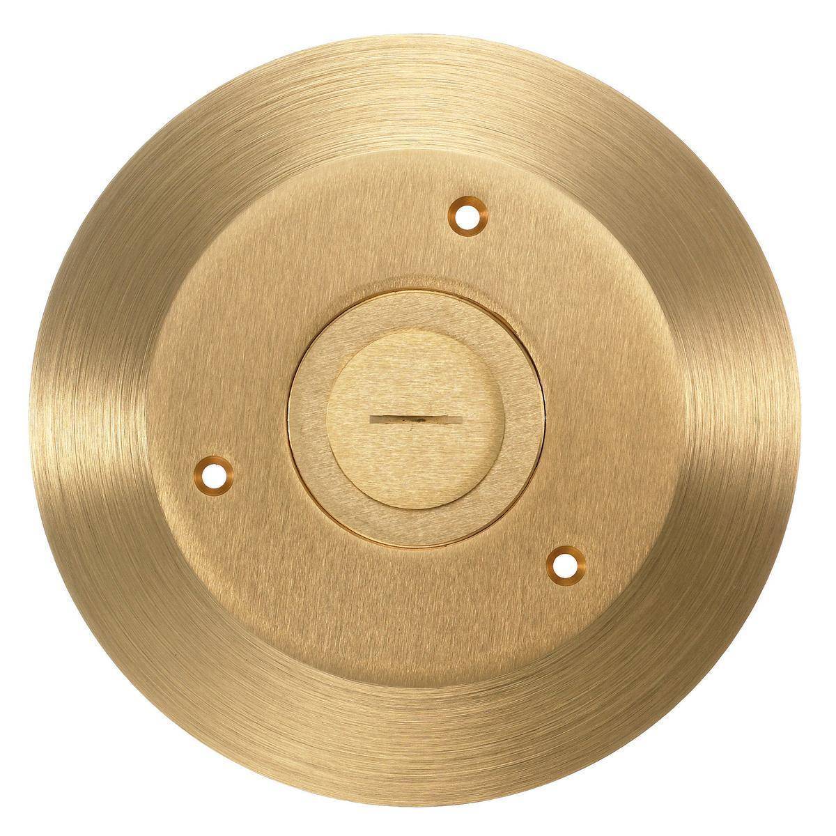 PREMISE WIRING SF2725 Combination Round Standard Cover and Flange, 6-1/4 in Dia, 6-1/4 in L x 6-1/4 in W, Brass