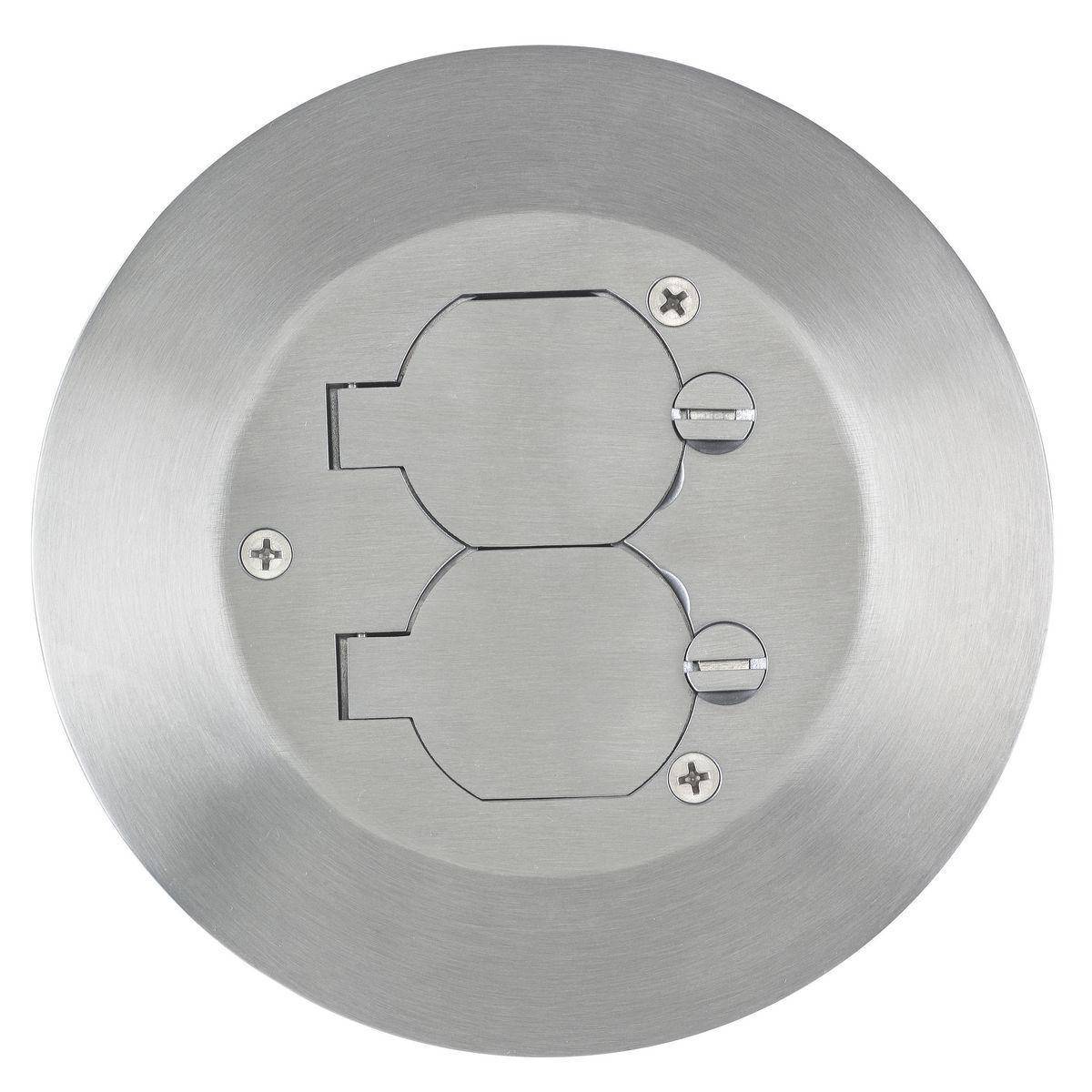 Wiring Device-Kellems ScrubShield® SFA3925 1-Piece Combination Standard Cover and Flange, 6-1/4 in Dia, 0.56 in W, Aluminum