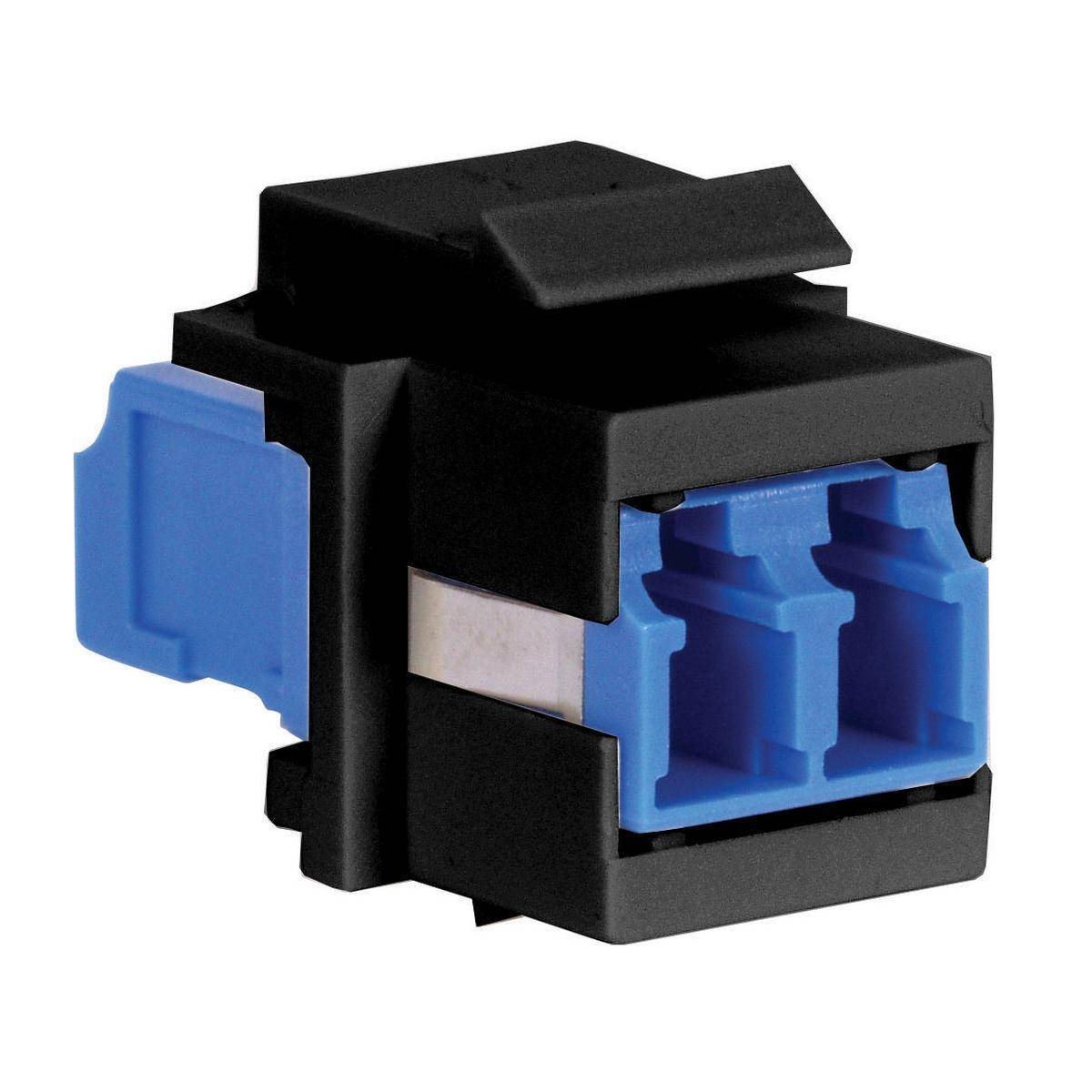 PREMISE WIRING OptiChannel™ SFFLCSBKEI Duplex Keystone Standard Fiber Optic Adapter, LC Connector, Flush/Snap-Fit Mount, 125 um Single-Mode/Multi-Mode Fiber
