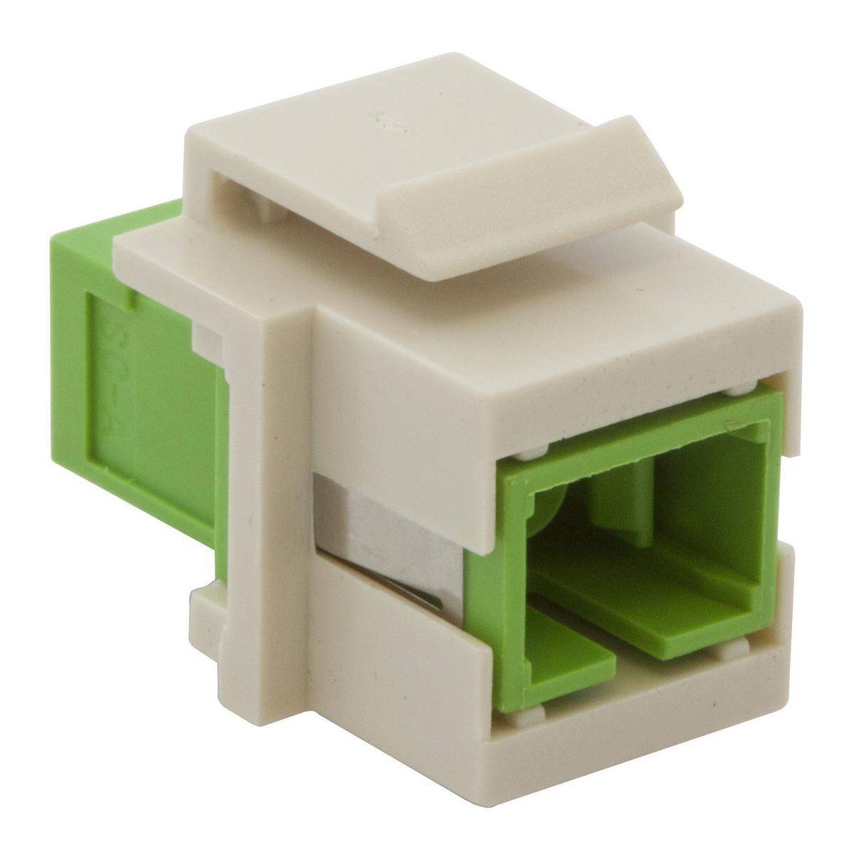 PREMISE WIRING OptiChannel™ SFFLCSGNBK Duplex Keystone Standard Fiber Optic Adapter, LC Connector, Flush/Snap-Fit Mount, 125 um Single-Mode/Multi-Mode Fiber