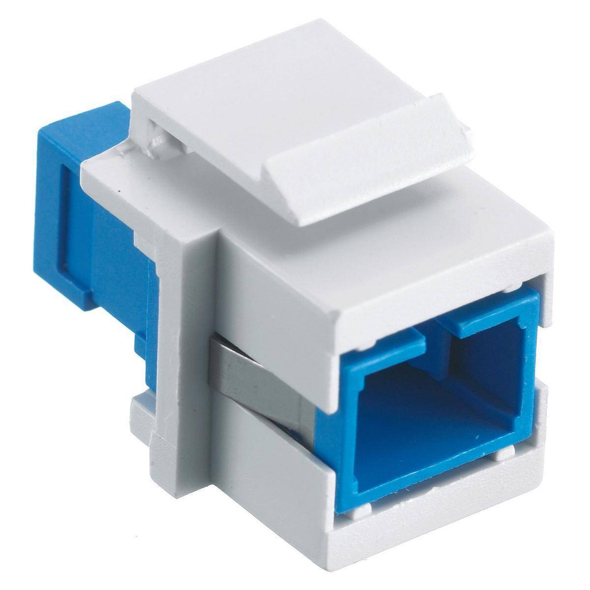 Wiring Device-Kellems OptiChannel™ SFFSCBEW Keystone Simplex Standard Fiber Optic Adapter, SC Connector, Flush/Snap-In Mount, 125 um Multi-Mode Fiber