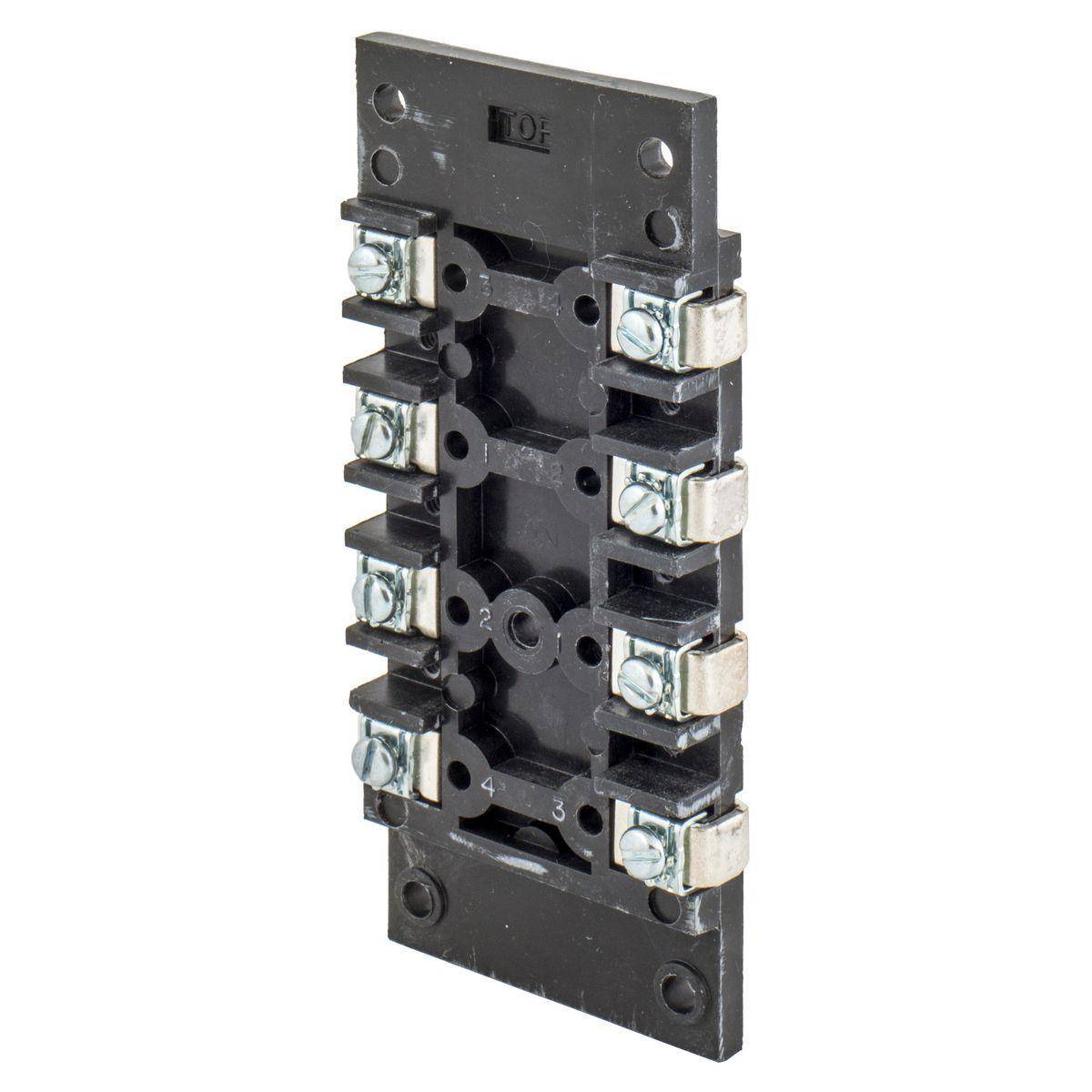 Wiring Device-Kellems TB2 PBS 1-Phase Non-Metallic Pilot Duty Standard Terminal Board, For Use With PG2, PG6, MS2 Insert Switch, 250 VAC, -40 to 75 deg C Without Impact, Surface Mount, Screw Terminal, Black
