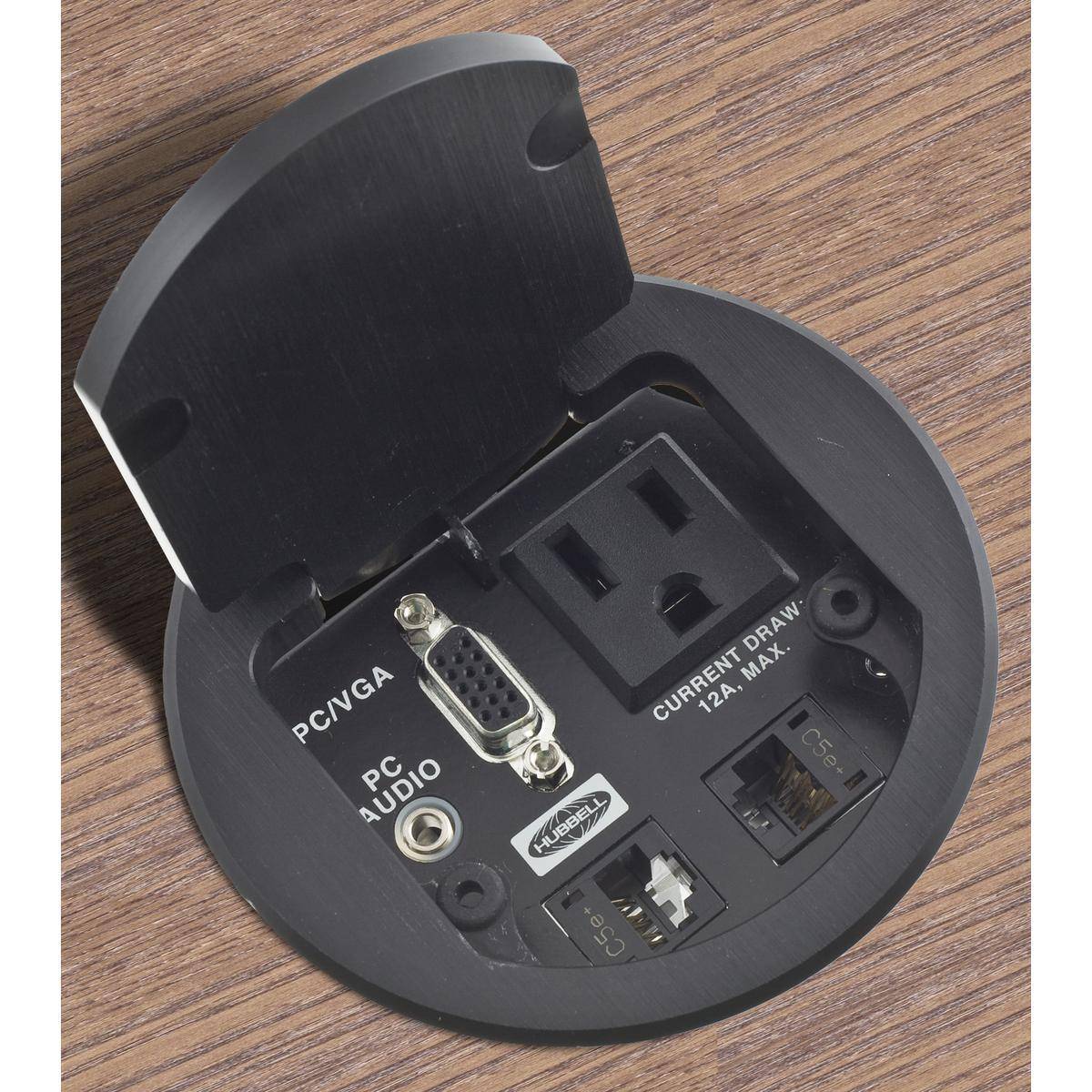 Wiring Device-Kellems TTBDS1BK Work Surface Box With 9 ft Power Cord, Stamped Steel, 1 Gangs, 4 Outlets