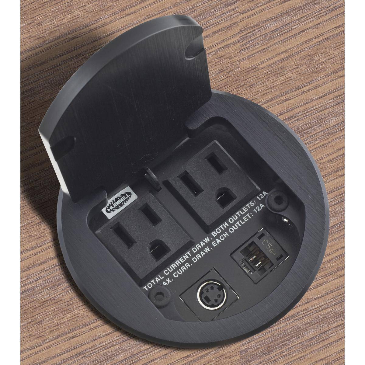 PREMISE WIRING TTBDS2BK Table Top Box With 9 ft Power Cord, Stamped Steel, 1 Gangs, 5 Outlets