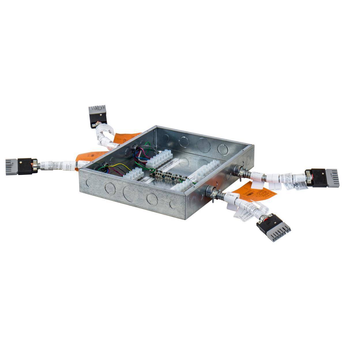 Wiring Device-Kellems ZB332C3W1POUT Standard Zone Box, 1, 3 Circuits per Whip, Wire Nut to Open Lead Field Connection