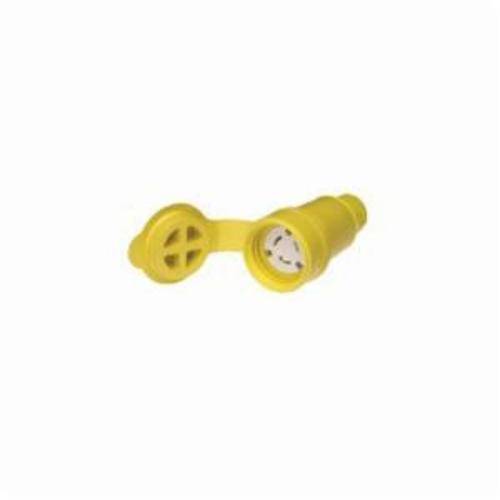 Woodhead® Watertite® 27W48 130147 Connector With Locking Blade, 250 VAC, 20 A, 2 Poles, 3 Wires, Yellow