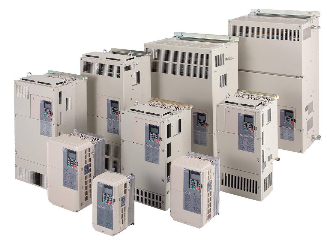 Yaskawa CIMR-PU4A0072FAA P1000 AC Drive, 380 to 480 VAC, 72 A, 50 hp, 10.98 in W 10.16 in D