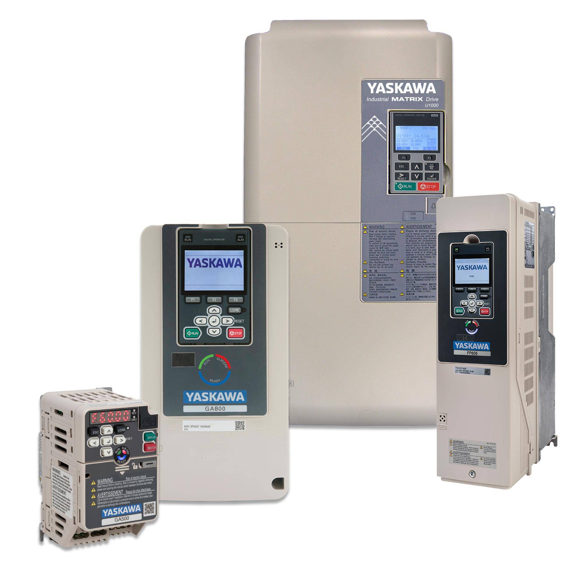 Yaskawa GA80U4031ABM GA800 AC Drive, 240 VAC, 31 A, 20 hp, 7.09 in W 7.95 in D