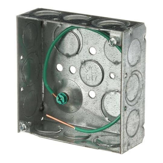 eFab™ 521511234EWGBP Outlet Box, Steel, 21 cu-in Capacity, (1) Outlets, (11) Knockouts, 4 in H x 4 in W x 1-1/2 in D