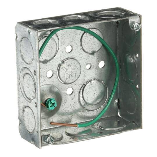 eFab™ 521511234EWGBP Outlet Box, Steel, 21 cu-in Capacity, (1) Outlets, (11) Knockouts, 4 in H x 4 in W x 1-1/2 in D