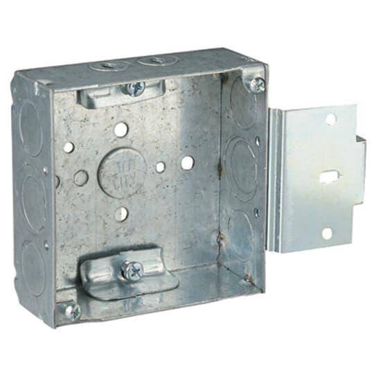 Steel City® 52151-MS-N Outlet Box, Steel, 21 cu-in Capacity, (1) Outlets, (11) Knockouts, 4 in H x 4 in W x 1-1/2 in D