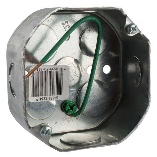 eFab™ 54151-1234-P Octagon Ceiling Box, Steel, 15.8 cu-in Capacity, 1 Outlets, 1-1/2 in D