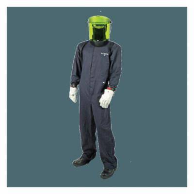 Cementex lndura® Ultra Soft® CCVL12-L Arc Flash Coverall, L, Navy, Cotton, 40 to 42 in Chest, 32 in L Inseam