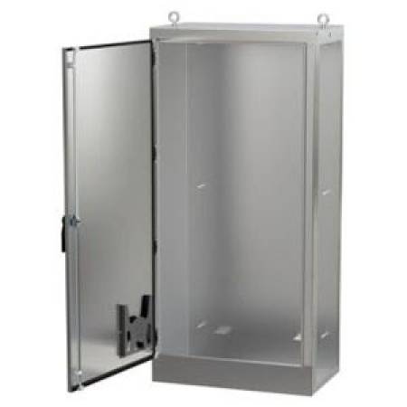 39.76 x 18.11 x 72.13, Hoffman Enclosures AU72X4018BSSLP Freestanding Enclosure, NEMA 3R/4/4X/12/IP66/IK10, 304 Stainless Steel, Universal, 1-Door