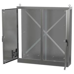 78.5 x 24.13 x 84.13, Hoffman Enclosures AU84X7824LSSLP Freestanding Enclosure, NEMA 3R/4/4X/12/IP66/IK10, 304 Stainless Steel, Universal, 2-Door