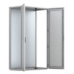 47.24 x 19.69 x 78.74, Hoffman Enclosures MCD20125R5 Floor Standing Enclosure, NEMA 12/13/EEMAC 12/IP55/IK10, Light Gray Mild Steel, 2-Door