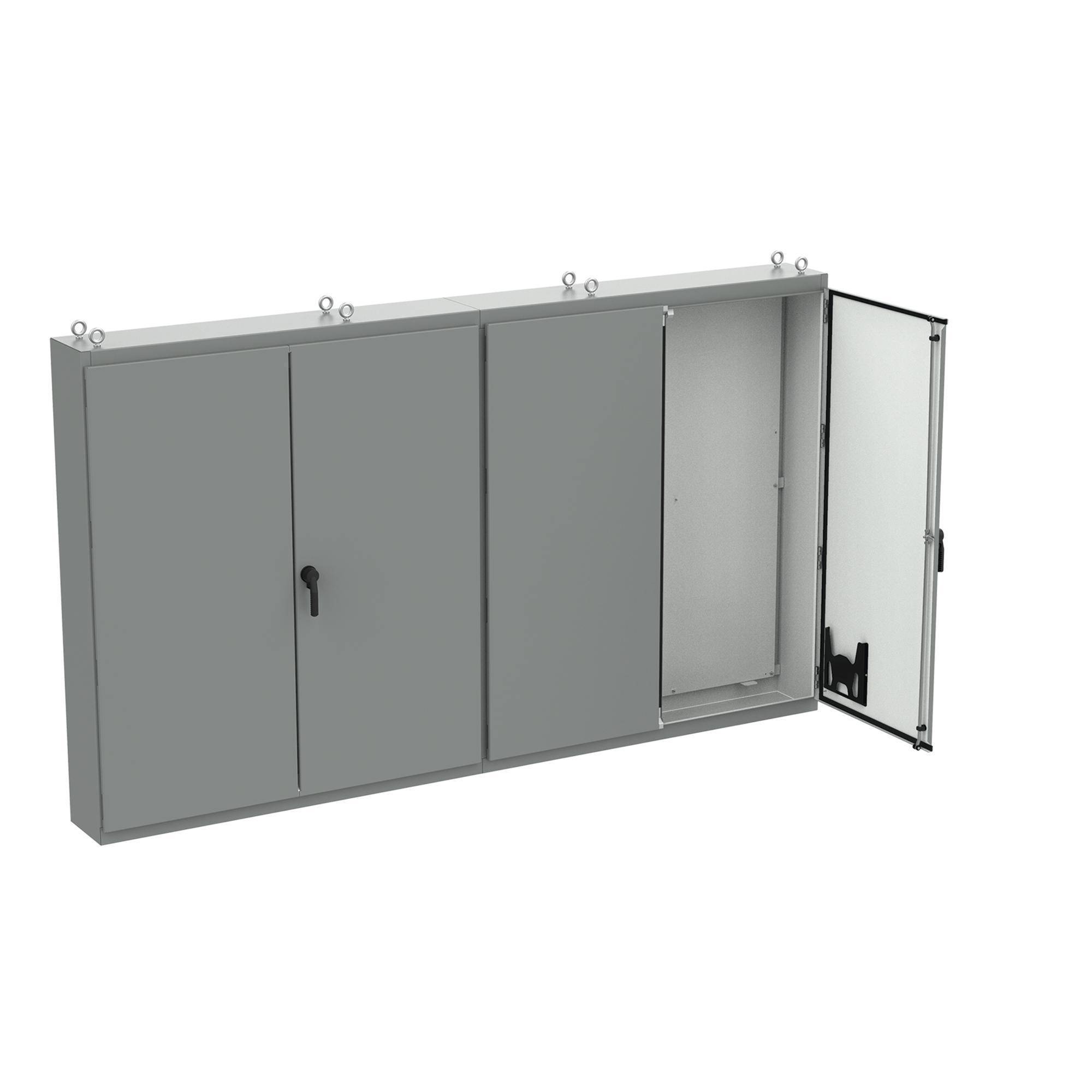 nVent HOFFMAN A86M4E A27 4-Door Enclosure, 86.12 in L x 149.19 in W x 14.12 in D, NEMA 12/IP55 NEMA Rating, Steel