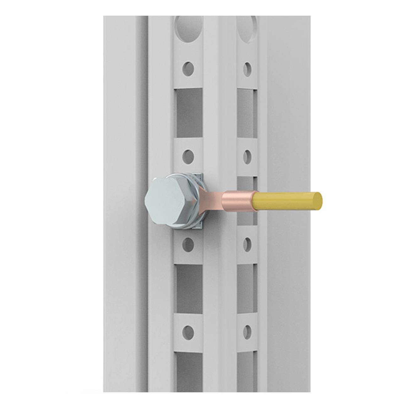 nVent HOFFMAN ECF06 Earthing Connection, For Use With Earthing Straps and Cables to the Enclosures Frame/Floor Standing Enclosure, M6 Bolt, Copper, Green/Yellow