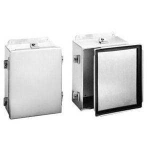 10 x 8 x 4, Hoffman A1008NFAL Wall Mount Enclosure, NEMA 3R/4/4X/12/13/IP66, 0.08 Inch Thick Aluminum, 1-Door, 0