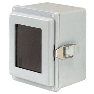 10 x 6 x 6, Hoffman A1066JFGQRPWR Electrical Enclosure, NEMA 3/3R/4/4X/12/13/IP66, Compression Molded Fiberglass, 1-Window Door, Hinged