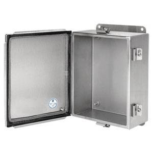 12 x 12 x 6, Hoffman A1212CHEMCSS Junction Box, NEMA 4/4X/12/13, IP66, 304 Stainless Steel, 14 Gauge (Body), 16 Gauge (Cover), Flanged, 1-Door