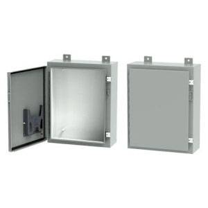12 x 24 x 6, Hoffman A122406LP Wall Mount Enclosure, NEMA 12/13/IP65, Mild Steel, 1-Door, Continuous Hinged