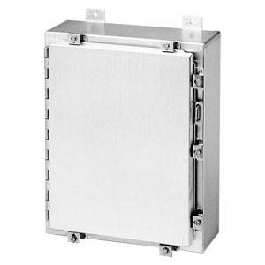 16 x 12 x 6, Hoffman A16H1206ALLP Wall Mount Enclosure, NEMA 3R/4/4X/12/13/IP66, Aluminum, 1-Door, Continuous Hinged