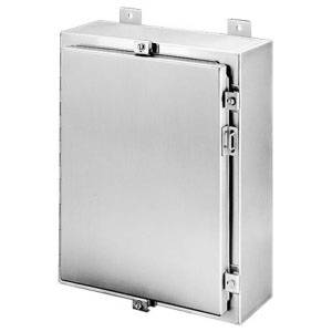 16 x 12 x 8, Hoffman A16H1208SS6LP Wall Mount Enclosure, NEMA 3/3R/4/4X/12/13/IP66, 316L Stainless Steel, 1-Door, Continuous Hinged