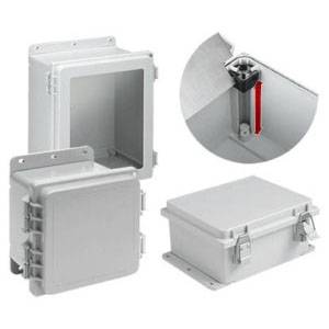 17.95 x 15.94 x 10.35, Hoffman A181610PHCW POLYPRO™ Wall Mount Enclosure, NEMA 4/4X/12/13/IP66, Non-Glass Filled Polyester, 1-Window Door, Screw Snap-Hinged