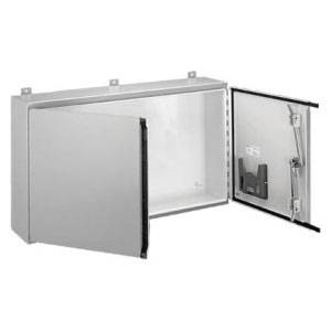 24 x 48 x 8, Hoffman A244808WFLP Wall Mount Enclosure, NEMA 12/IP55, Mild Steel, 2-Door, Continuous Hinged