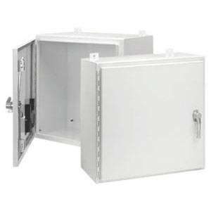 24 x 24 x 8, Hoffman A24H2408SSLP3PTW Wall Mount Enclosure, NEMA 3R/4/4X/12/13/IP66, 304 Stainless Steel, 1-Door, Continuous Hinged
