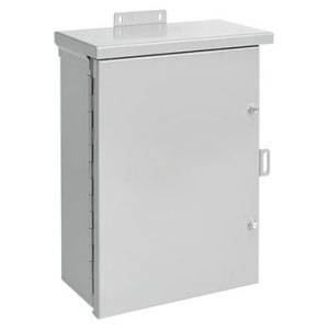 24 x 24 x 10, Hoffman A24R2410HCR Electrical Enclosure, NEMA 3R/IP32, Steel, 1-Door, Hinged