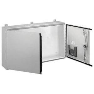 30 x 42 x 10, Hoffman A304210WFLP Wall Mount Enclosure, NEMA 12/IP55, Mild Steel, 2-Door, Continuous Hinged