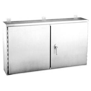 30 x 42 x 10, Hoffman A304210WFSSLP Wall Mount Enclosure, NEMA 12/IP55, 304 Stainless Steel, 2-Door, HG Continuous Hinged