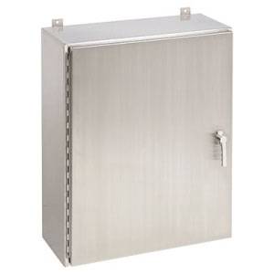 30 x 24 x 8, Hoffman A30H2408SSLP3PT Wall Mount Enclosure, NEMA 3R/4/4X/12/13/IP66, 304 Stainless Steel, 1-Door, Continuous Hinged