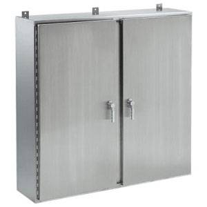 30 x 48 x 10, Hoffman A30H4810WFSSLP3PT Wall Mount Enclosure, NEMA 3/3R/4/4X/12/13/IP66, 304 Stainless Steel, 2-Door, Continuous Hinged