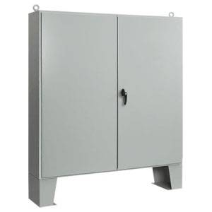 54 x 42 x 8, Hoffman A544208LP Floor Mount Enclosure, NEMA 12/IP55, 12 Gauge Steel, 2-Door