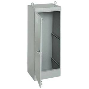 60.06 x 24.06 x 18.06, Hoffman A602418FS Freestanding Enclosure, NEMA 12/IP55, 12 Gauge Steel, 1-Door