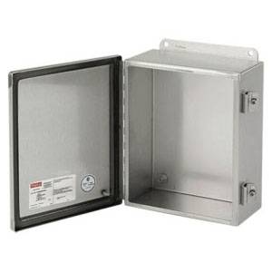 6 x 4 x 4, Hoffman A6044CHNFSS6 Junction Box, NEMA 3R/4/4X/12/13, IP66, 316L Stainless Steel, 16 Gauge, flanged, ,1-Door