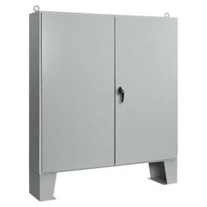 60.06 x 60.06 x 12.06, Hoffman A606012LP Floor Mount Enclosure, NEMA 12/IP55, 12 Gauge Steel, 2-Door