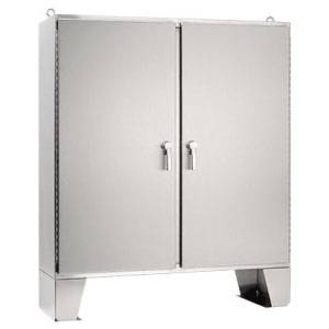 62.06 x 48.06 x 12.06, Hoffman A62H4812SSLP3PT Freestanding Enclosure, NEMA 3/3R/4/4X/12/13/IP66, 304 Stainless Steel, 2-Door
